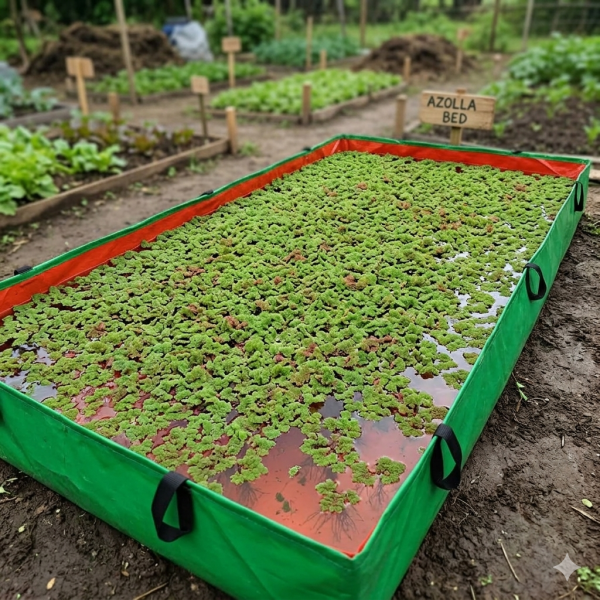 300 GSM HDPE Fabric Azolla Growing Bed/Cultivation Bed (Azolla Bed) Green+Orange 10ft x 4ft x 1ft (Pack of 1)