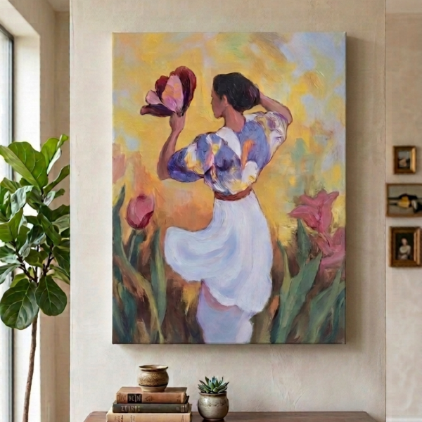 The Gardener Modern Canvas Art Painting for Living Room | Bedroom Canvas 18 inch x 12 inch Painting (With Frame)