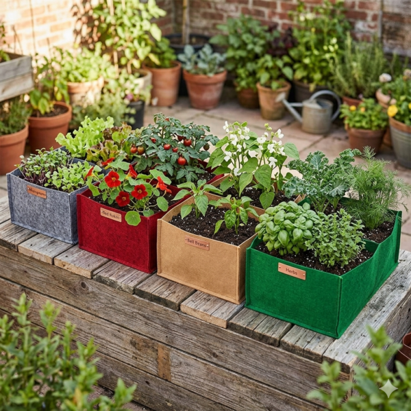 400 GSM Environmentally Friendly Geo Fabric Plant Grow Bag Suitable for Terrace and Flowers Vegetable Gardening (24X12X6 Inch) Pack of 4