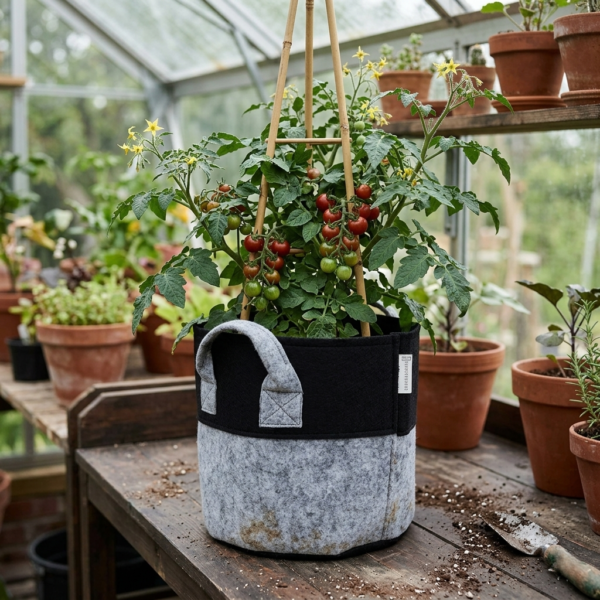 Geo Fabric 400 GSM Breathable Two colours Grow Bags for Terrace Gardening (10X10 inch) Pack of 4